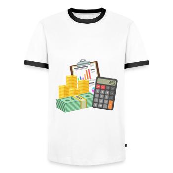 Lustiges Steuerberater Buchhalter Geschenk - Männer Kontrast-T-Shirt - Weiß/Schwarz - Vorne - AI Model Female 172 light (172cm) & AI Model Male 178 dark (178cm)
