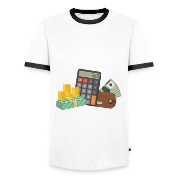 Lustiges Steuerberater Buchhalter Geschenk - Männer Kontrast-T-Shirt - Weiß/Schwarz - Vorne - AI Model Female 172 light (172cm) & AI Model Male 178 dark (178cm)