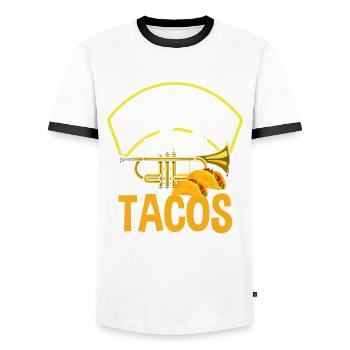 Trumpet Trumpeter Trumpet Player - Men's Ringer Shirt - white/black - Front - AI Model Female 172 light (172cm) & AI Model Male 178 dark (178cm)
