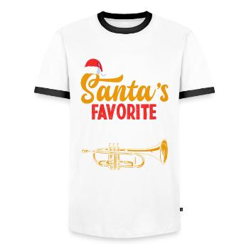 Trumpet Trumpeter Trumpet Player - Men's Ringer Shirt - white/black - Front - AI Model Female 172 light (172cm) & AI Model Male 178 dark (178cm)