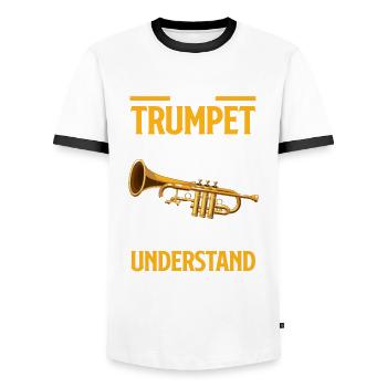 Trumpet Trumpeter Trumpet Player - Men's Ringer Shirt - white/black - Front - AI Model Female 172 light (172cm) & AI Model Male 178 dark (178cm)