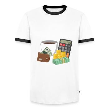 Funny Accountant Accountant Gift - Men's Ringer Shirt - white/black - Front - AI Model Female 172 light (172cm) & AI Model Male 178 dark (178cm)
