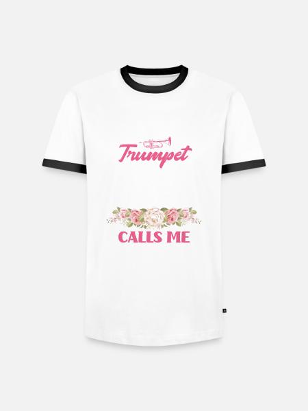 Trompete Trompeter Trompeten Spieler - Männer Kontrast-T-Shirt - Weiß/Schwarz