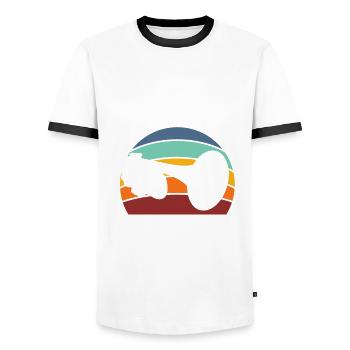 Trumpet Trumpeter Trumpet Player - Men's Ringer Shirt - white/black - Front - AI Model Female 172 light (172cm) & AI Model Male 178 dark (178cm)