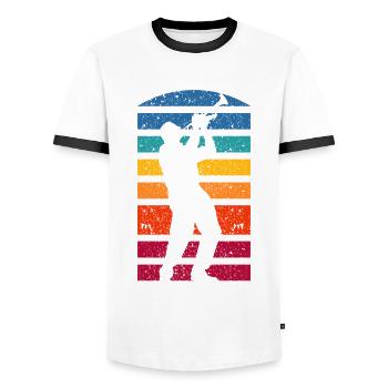 Trumpet Trumpeter Trumpet Player - Men's Ringer Shirt - white/black - Front - AI Model Female 172 light (172cm) & AI Model Male 178 dark (178cm)