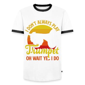 Trompete Trompeter Trompeten Spieler - Männer Kontrast-T-Shirt - Weiß/Schwarz - Vorne - AI Model Female 172 light (172cm) & AI Model Male 178 dark (178cm)
