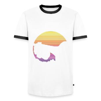 Trompete Trompeter Trompeten Spieler - Männer Kontrast-T-Shirt - Weiß/Schwarz - Vorne - AI Model Female 172 light (172cm) & AI Model Male 178 dark (178cm)