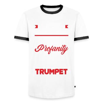 Trompete Trompeter Trompeten Spieler - Männer Kontrast-T-Shirt - Weiß/Schwarz - Vorne - AI Model Female 172 light (172cm) & AI Model Male 178 dark (178cm)