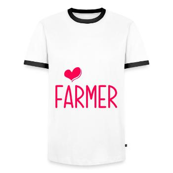 Lustiges Bauer Bauernhof Landwirt Geschenk - Männer Kontrast-T-Shirt - Weiß/Schwarz - Vorne - AI Model Female 172 light (172cm) & AI Model Male 178 dark (178cm)