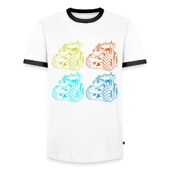 Lustiges Bauer Bauernhof Landwirt Geschenk - Männer Kontrast-T-Shirt - Weiß/Schwarz - Vorne - AI Model Female 172 light (172cm) & AI Model Male 178 dark (178cm)