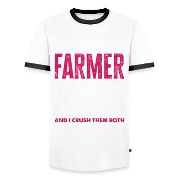 Lustiges Bauer Bauernhof Landwirt Geschenk - Männer Kontrast-T-Shirt - Weiß/Schwarz - Vorne - AI Model Female 172 light (172cm) & AI Model Male 178 dark (178cm)