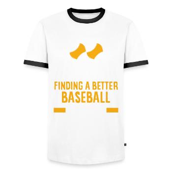 Lustiger Baseball - Männer Kontrast-T-Shirt - Weiß/Schwarz - Vorne - AI Model Female 172 light (172cm) & AI Model Male 178 dark (178cm)
