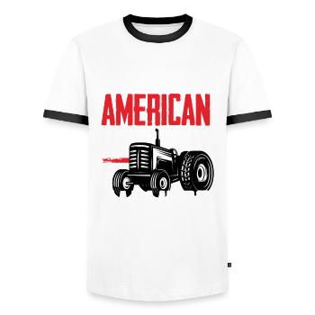 Lustiges Bauer Bauernhof Landwirt Geschenk - Männer Kontrast-T-Shirt - Weiß/Schwarz - Vorne - AI Model Female 172 light (172cm) & AI Model Male 178 dark (178cm)