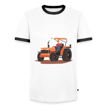 Lustiges Bauer Bauernhof Landwirt Geschenk - Männer Kontrast-T-Shirt - Weiß/Schwarz - Vorne - AI Model Female 172 light (172cm) & AI Model Male 178 dark (178cm)