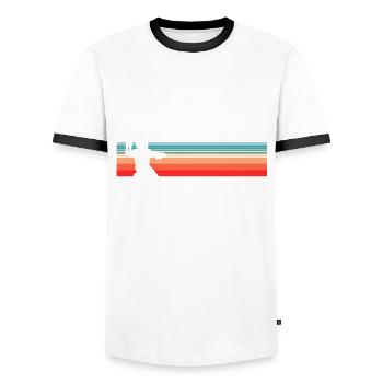 Lustiger Baseball - Männer Kontrast-T-Shirt - Weiß/Schwarz - Vorne - AI Model Female 172 light (172cm) & AI Model Male 178 dark (178cm)