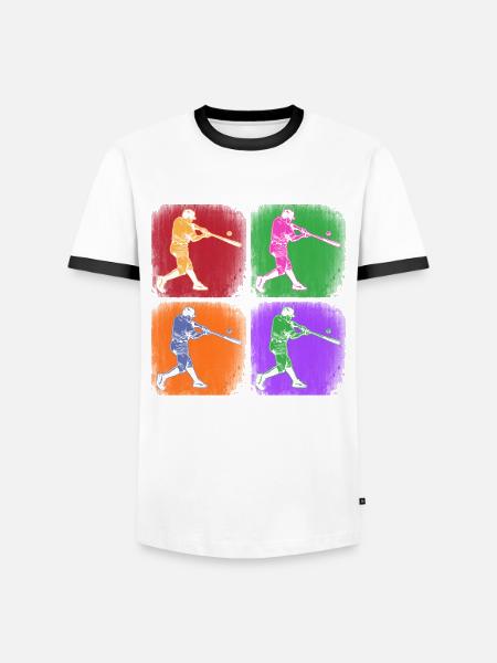 Funny Baseball - Men's Ringer Shirt - white/black