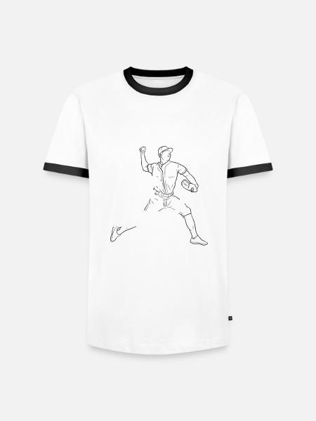 Drôle de baseball - T-shirt contrasté Homme - blanc/noir