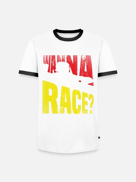 Funny Baseball - Men's Ringer Shirt - white/black