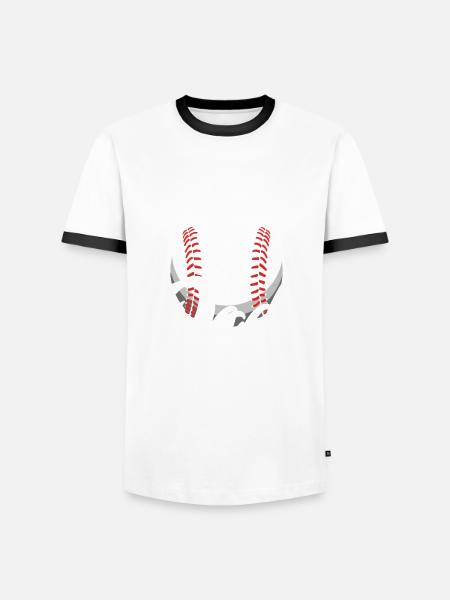 Funny Baseball - Men's Ringer Shirt - white/black