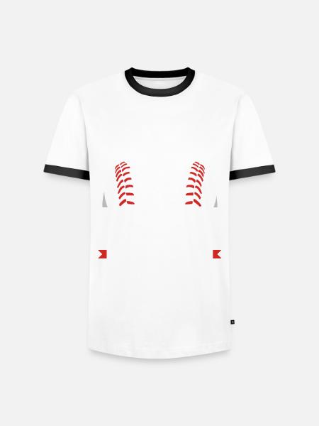 Drôle de baseball - T-shirt contrasté Homme - blanc/noir