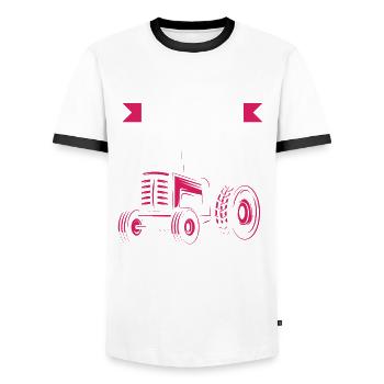 Lustiges Bauer Bauernhof Landwirt Geschenk - Männer Kontrast-T-Shirt - Weiß/Schwarz - Vorne - AI Model Female 172 light (172cm) & AI Model Male 178 dark (178cm)