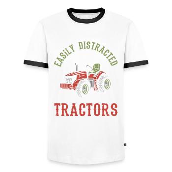 Lustiges Bauer Bauernhof Landwirt Geschenk - Männer Kontrast-T-Shirt - Weiß/Schwarz - Vorne - AI Model Female 172 light (172cm) & AI Model Male 178 dark (178cm)