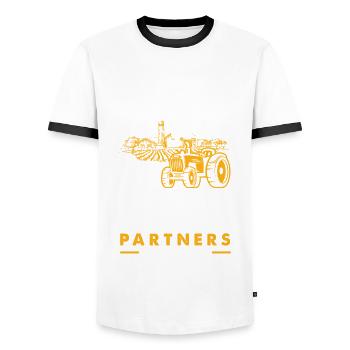 Lustiges Bauer Bauernhof Landwirt Geschenk - Männer Kontrast-T-Shirt - Weiß/Schwarz - Vorne - AI Model Female 172 light (172cm) & AI Model Male 178 dark (178cm)