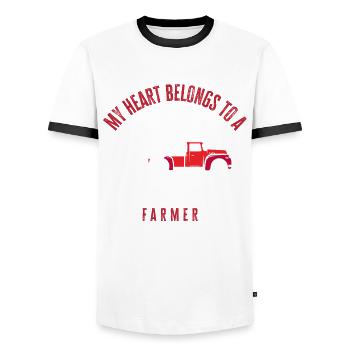 Lustiges Bauer Bauernhof Landwirt Geschenk - Männer Kontrast-T-Shirt - Weiß/Schwarz - Vorne - AI Model Female 172 light (172cm) & AI Model Male 178 dark (178cm)