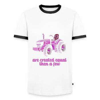 Lustiges Bauer Bauernhof Landwirt Geschenk - Männer Kontrast-T-Shirt - Weiß/Schwarz - Vorne - AI Model Female 172 light (172cm) & AI Model Male 178 dark (178cm)