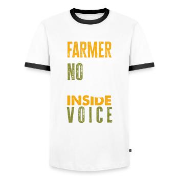 Lustiges Bauer Bauernhof Landwirt Geschenk - Männer Kontrast-T-Shirt - Weiß/Schwarz - Vorne - AI Model Female 172 light (172cm) & AI Model Male 178 dark (178cm)