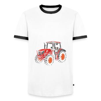Lustiges Bauer Bauernhof Landwirt Geschenk - Männer Kontrast-T-Shirt - Weiß/Schwarz - Vorne - AI Model Female 172 light (172cm) & AI Model Male 178 dark (178cm)