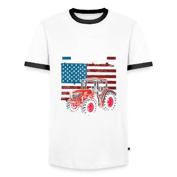 Lustiges Bauer Bauernhof Landwirt Geschenk - Männer Kontrast-T-Shirt - Weiß/Schwarz - Vorne - AI Model Female 172 light (172cm) & AI Model Male 178 dark (178cm)