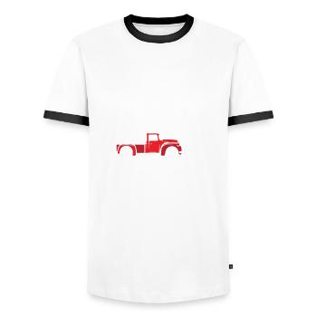 Lustiges Bauer Bauernhof Landwirt Geschenk - Männer Kontrast-T-Shirt - Weiß/Schwarz - Vorne - AI Model Female 172 light (172cm) & AI Model Male 178 dark (178cm)