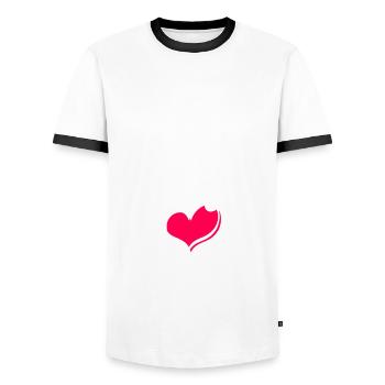 Lustiger Baseball - Männer Kontrast-T-Shirt - Weiß/Schwarz - Vorne - AI Model Female 172 light (172cm) & AI Model Male 178 dark (178cm)