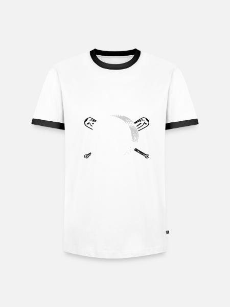 Drôle de baseball - T-shirt contrasté Homme - blanc/noir