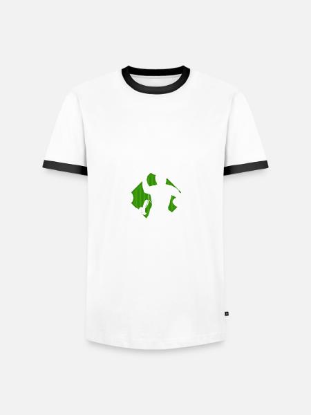 Lustiger Baseball - Männer Kontrast-T-Shirt - Weiß/Schwarz