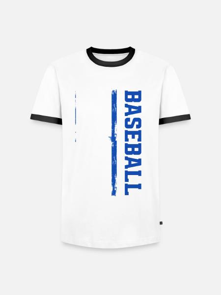 Funny Baseball - Men's Ringer Shirt - white/black