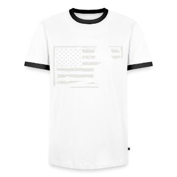 Lustiger Baseball - Männer Kontrast-T-Shirt - Weiß/Schwarz - Vorne - AI Model Female 172 light (172cm) & AI Model Male 178 dark (178cm)