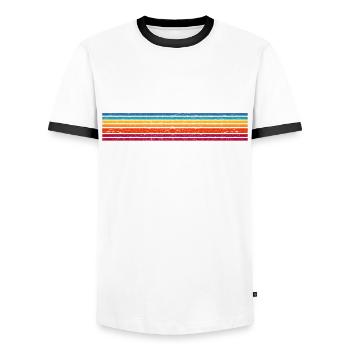 Lustiger Baseball - Männer Kontrast-T-Shirt - Weiß/Schwarz - Vorne - AI Model Female 172 light (172cm) & AI Model Male 178 dark (178cm)