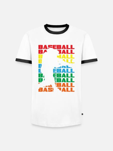 Funny Baseball - Men's Ringer Shirt - white/black