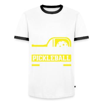 Lustiges Pickleball Geschenk - Männer Kontrast-T-Shirt - Weiß/Schwarz - Vorne - AI Model Female 172 light (172cm) & AI Model Male 178 dark (178cm)