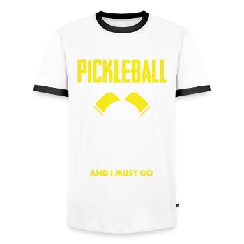 Lustiges Pickleball Geschenk - Männer Kontrast-T-Shirt - Weiß/Schwarz - Vorne - AI Model Female 172 light (172cm) & AI Model Male 178 dark (178cm)