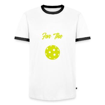 Lustiges Pickleball Geschenk - Männer Kontrast-T-Shirt - Weiß/Schwarz - Vorne - AI Model Female 172 light (172cm) & AI Model Male 178 dark (178cm)