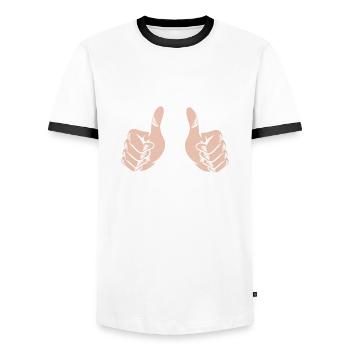Funny Make Up Artist Makeup Artist Gift - Men's Ringer Shirt - white/black - Front - AI Model Female 172 light (172cm) & AI Model Male 178 dark (178cm)