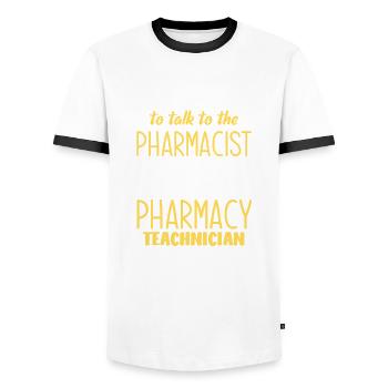 Apothecary Apothecary Apothecary Pharmacy Gift - Men's Ringer Shirt - white/black - Front - AI Model Female 172 light (172cm) & AI Model Male 178 dark (178cm)