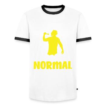 Chanteur de karaoké Chanteur de karaoké Musique - T-shirt contrasté Homme - blanc/noir - Devant - AI Model Female 172 light (172cm) & AI Model Male 178 dark (178cm)