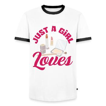 Lustiges Make Up Artist Maskenbildner Geschenk - Männer Kontrast-T-Shirt - Weiß/Schwarz - Vorne - AI Model Female 172 light (172cm) & AI Model Male 178 dark (178cm)