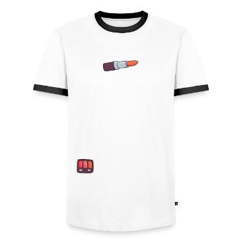 Funny Make Up Artist Makeup Artist Gift - Men's Ringer Shirt - white/black - Front - AI Model Female 172 light (172cm) & AI Model Male 178 dark (178cm)