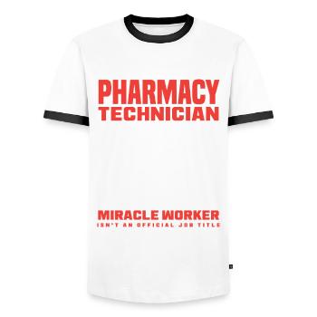 Apothecary Apothecary Apothecary Pharmacy Gift - Men's Ringer Shirt - white/black - Front - AI Model Female 172 light (172cm) & AI Model Male 178 dark (178cm)