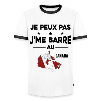 Je peux pas J'me Barre au canada - T-shirt contrasté Homme - blanc/noir - Devant - AI Model Female 172 light (172cm) & AI Model Male 178 dark (178cm)